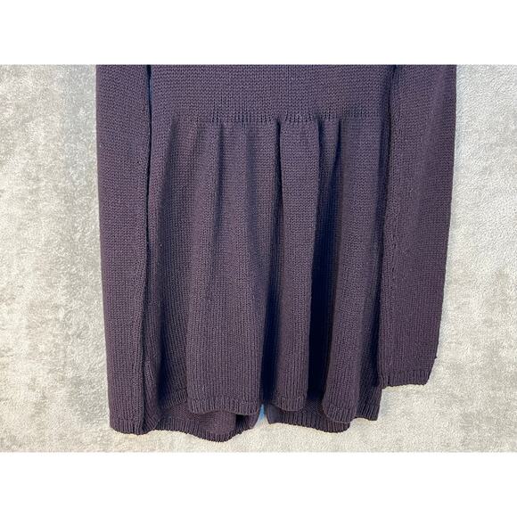 Vince Peplum Cardigan Sweater Medium Purple Lambswool Academia Preppy Twee - Picture 4 of 8